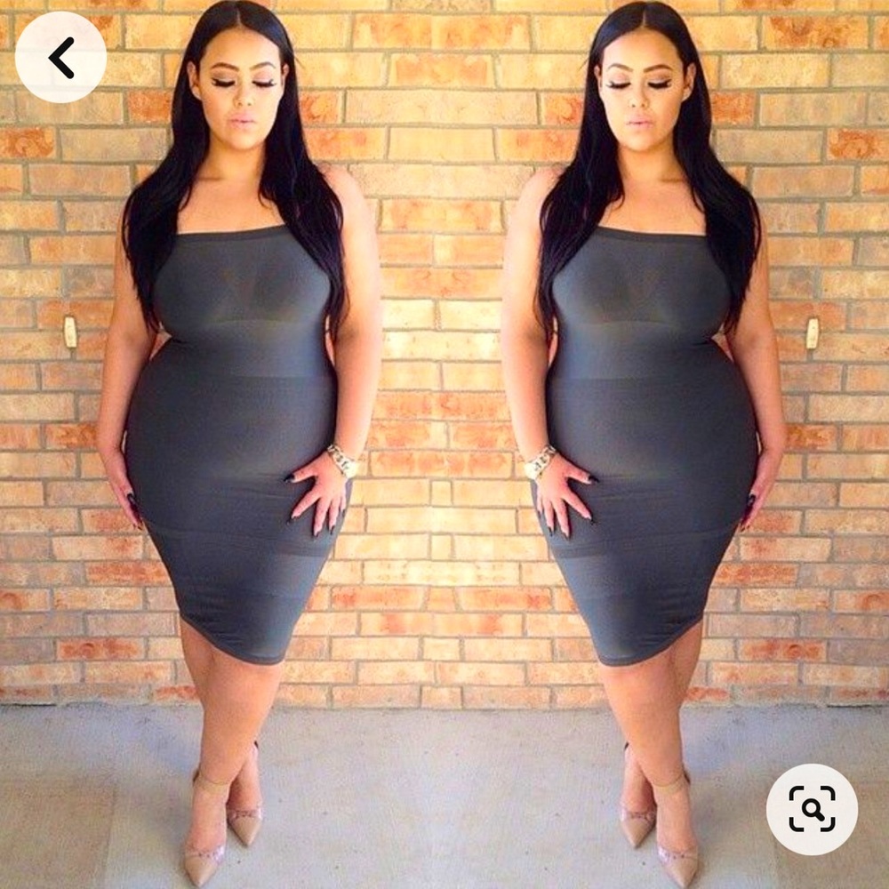 NWOT Babes & Felines Charcoal Gray Double Trouble Dress